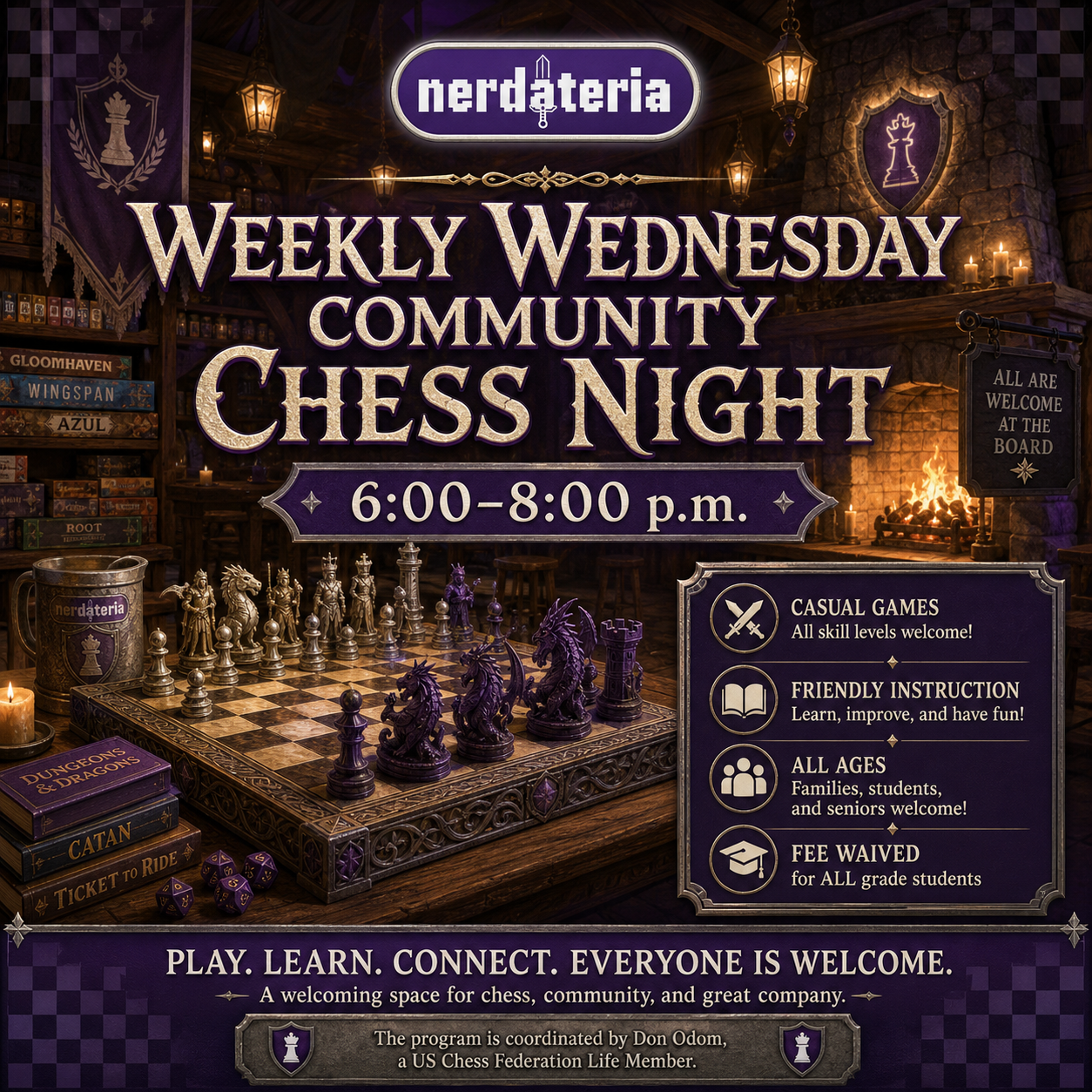 Wednesday Chess Night at Nerdateria