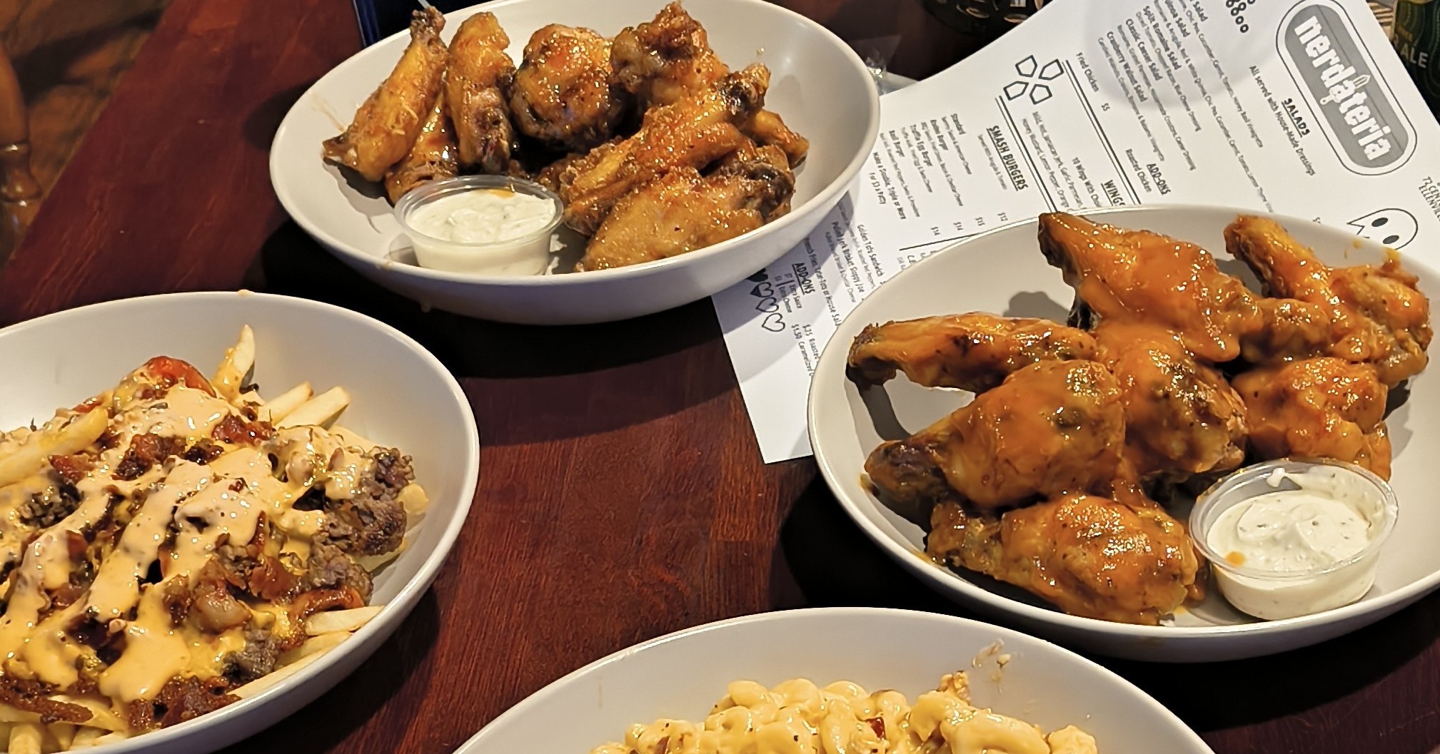 Adventurer's Feast — comfort food spread at Nerdateria