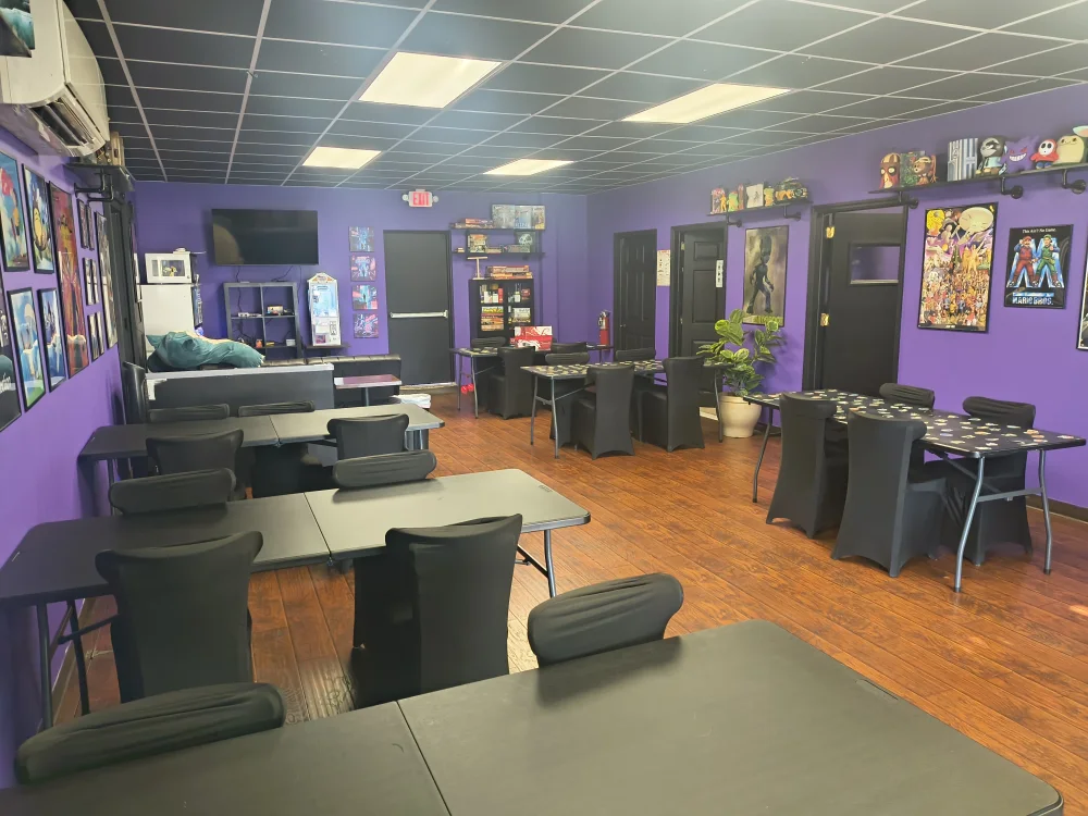 Nerdateria's decorated gaming space