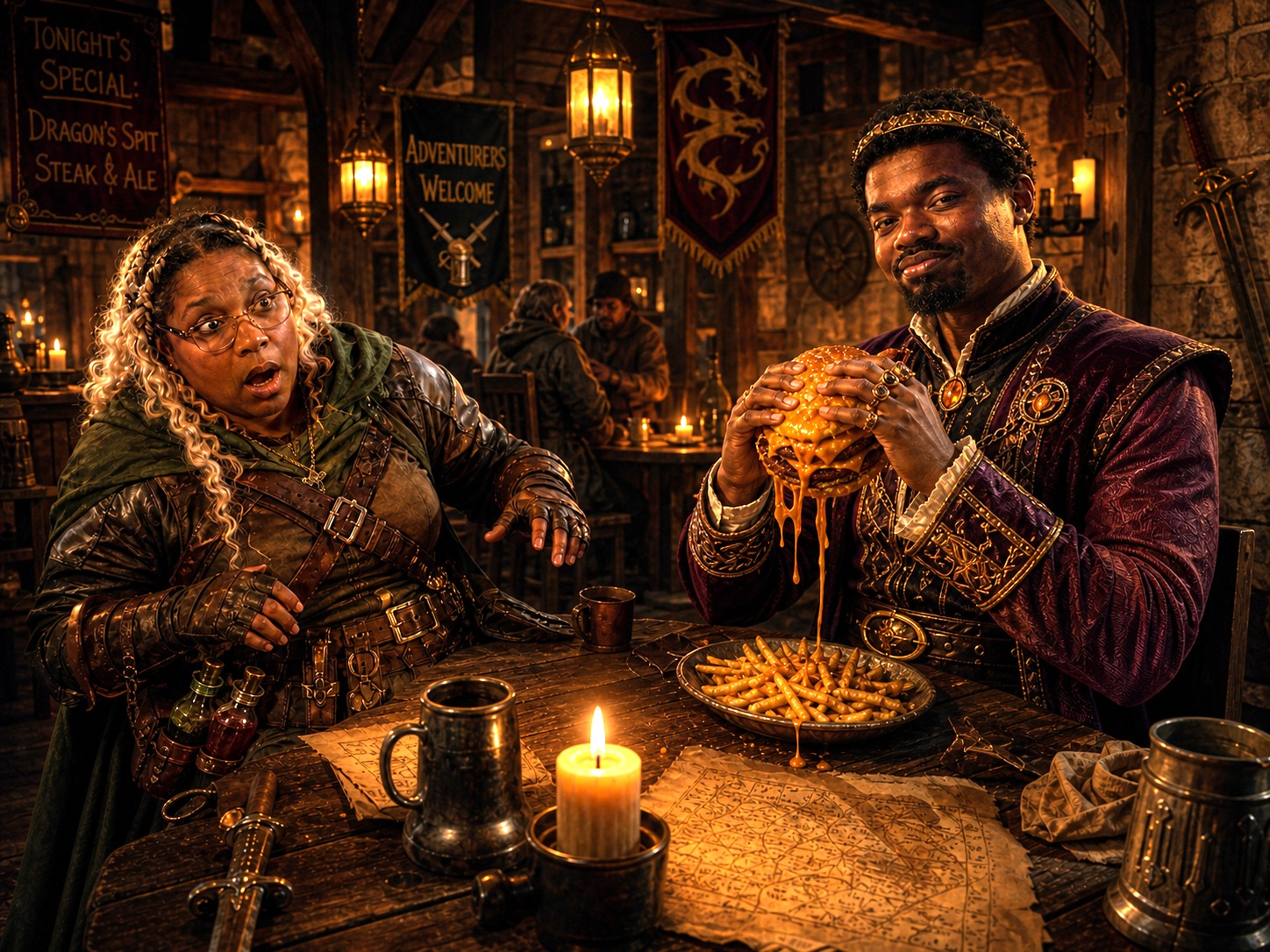 Guild adventurers at the tavern