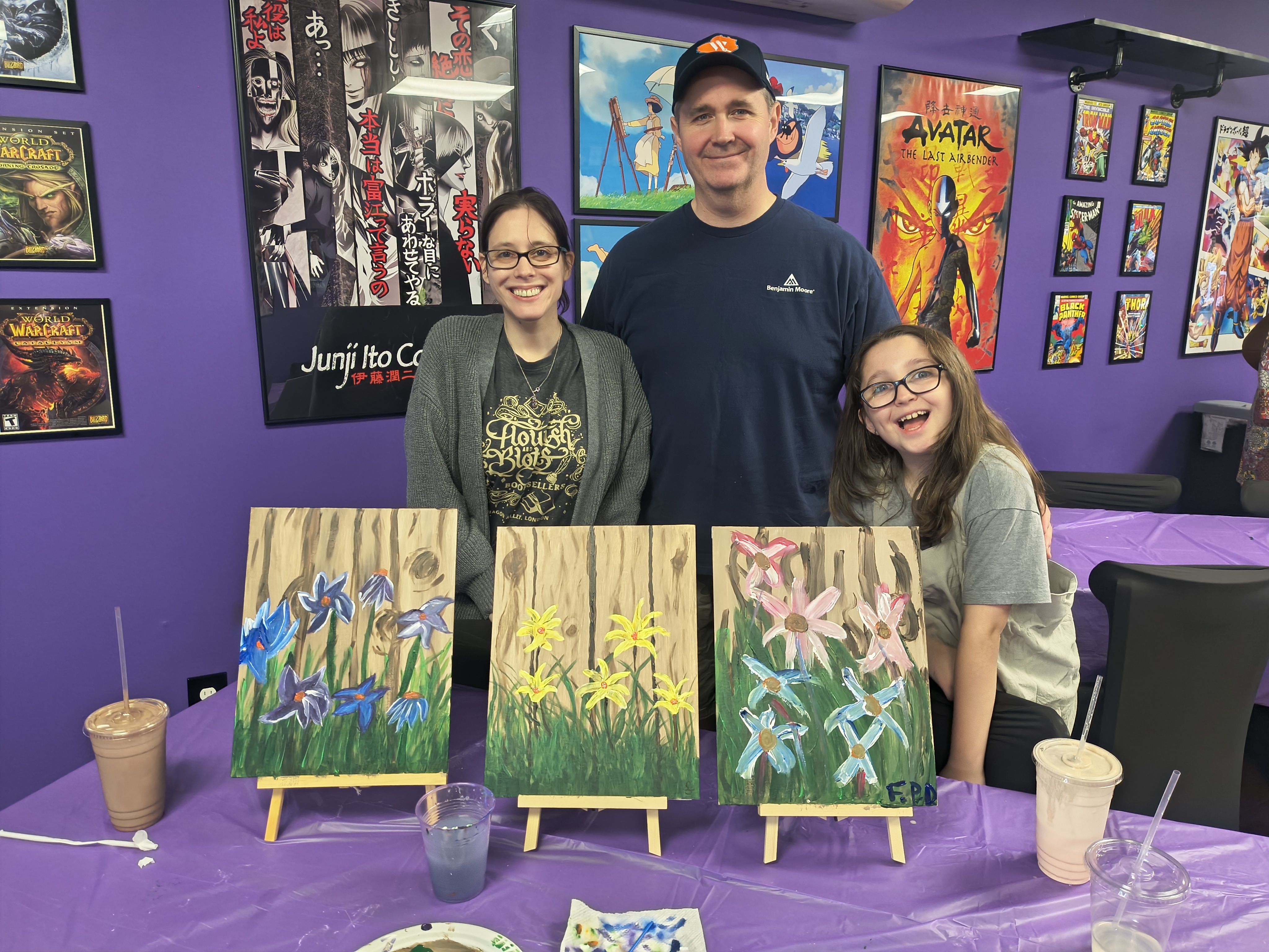 Family at Paint and Snack at Nerdateria