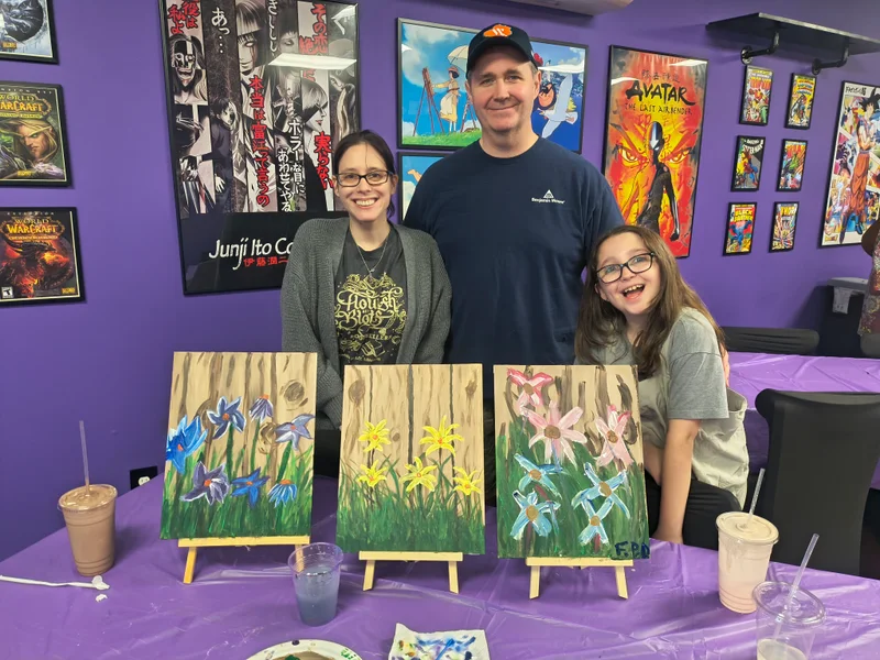 Family at Paint and Snack at Nerdateria