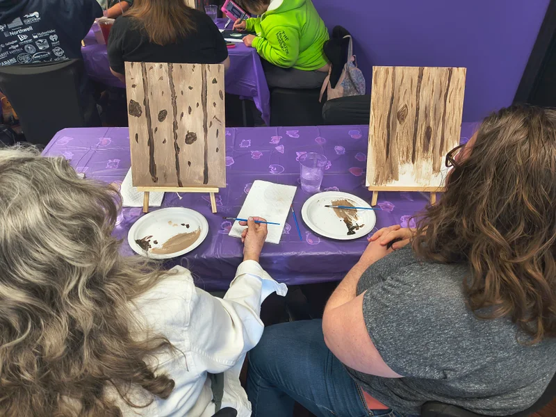 Guests painting at Paint and Snack Nerdateria