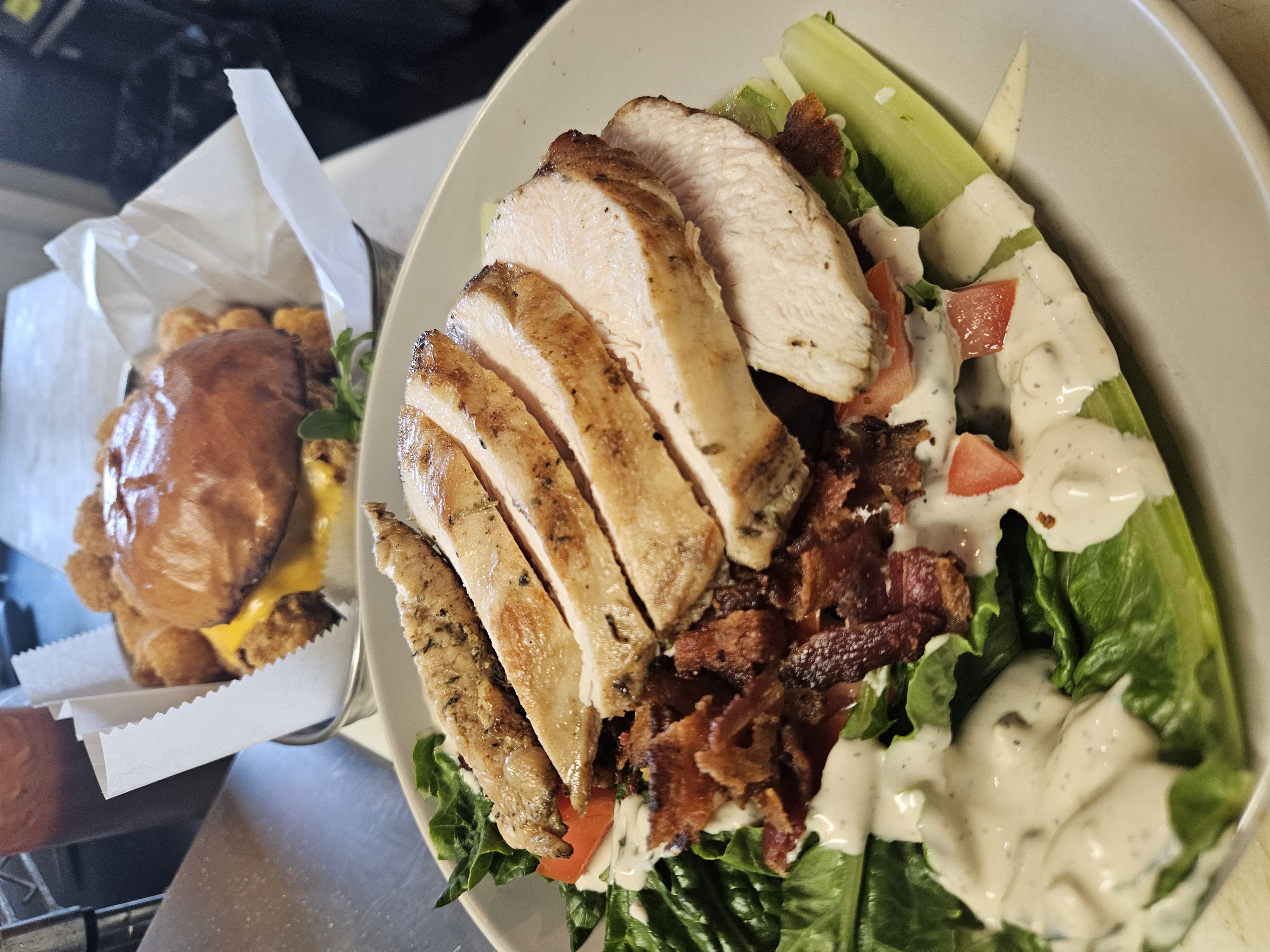 Roast Chicken Split Romaine Salad at Nerdateria